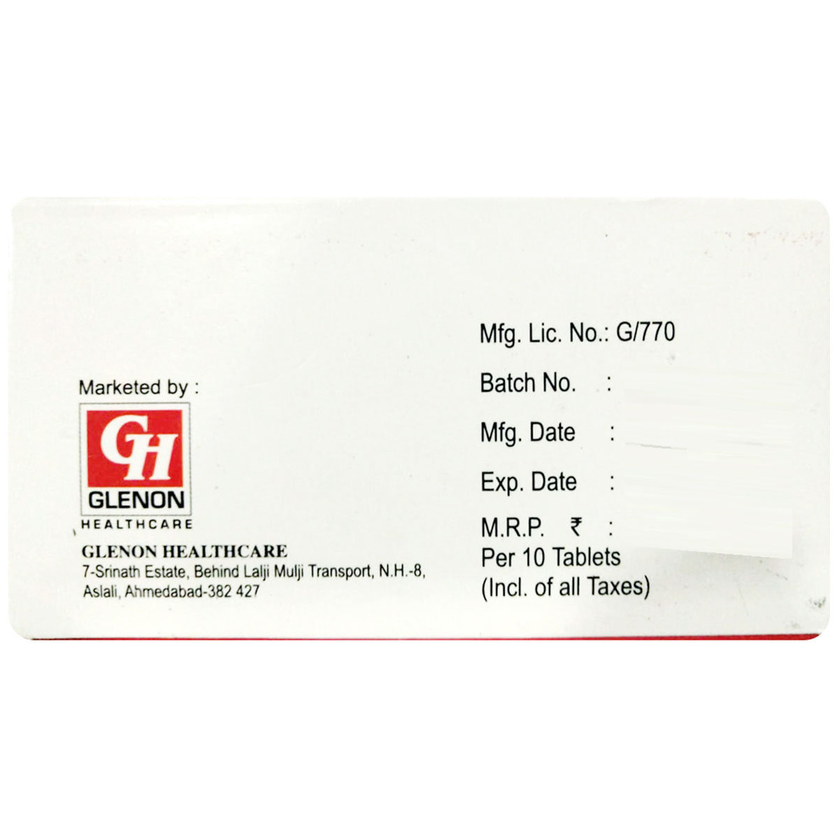 Glenzi Tablet 10's, Pack of 10 TABLETS Glenzi Tablet 10's, Pack of 10 TABLETS