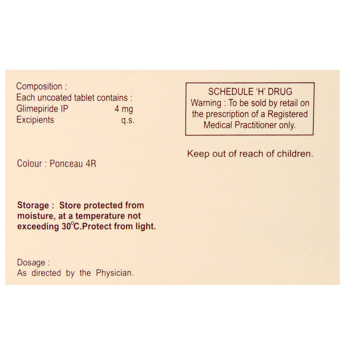 Glimestar 4 mg Tablet 10's, Pack of 10 TABLETS Glimestar 4 mg Tablet 10's, Pack of 10 TABLETS