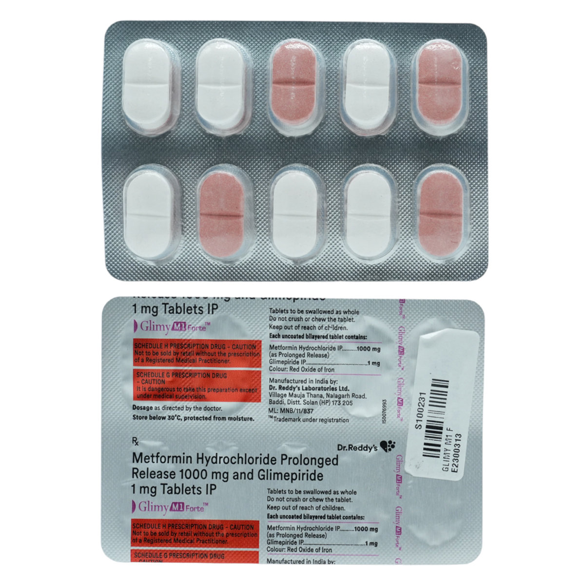 Glimy M1 Forte Tablet 10's, Pack of 10 TabletS Glimy M1 Forte Tablet 10's, Pack of 10 TabletS