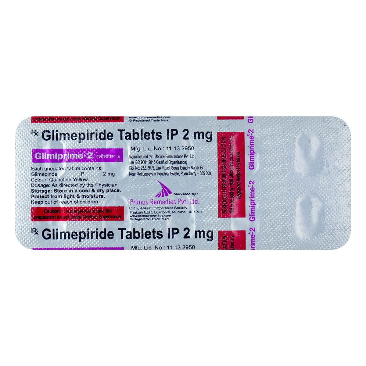 Glimiprime-2 Tablet 10's, Pack of 10 TABLETS Glimiprime-2 Tablet 10's, Pack of 10 TABLETS