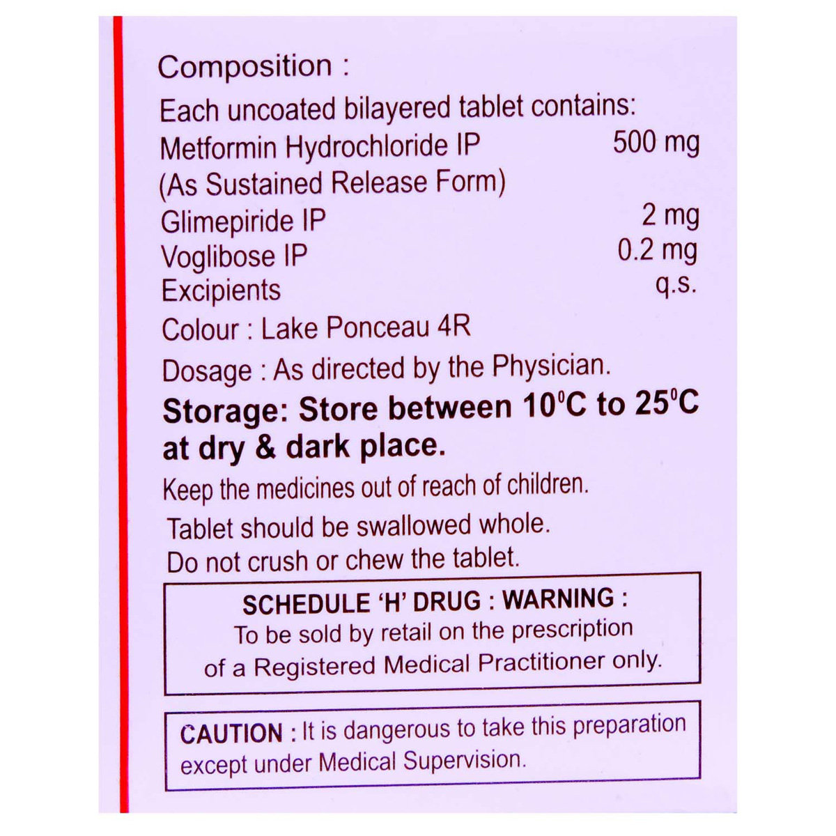 Glimisave MV 2 Tablet 15's, Pack of 15 Glimisave MV 2 Tablet 15's, Pack of 15
