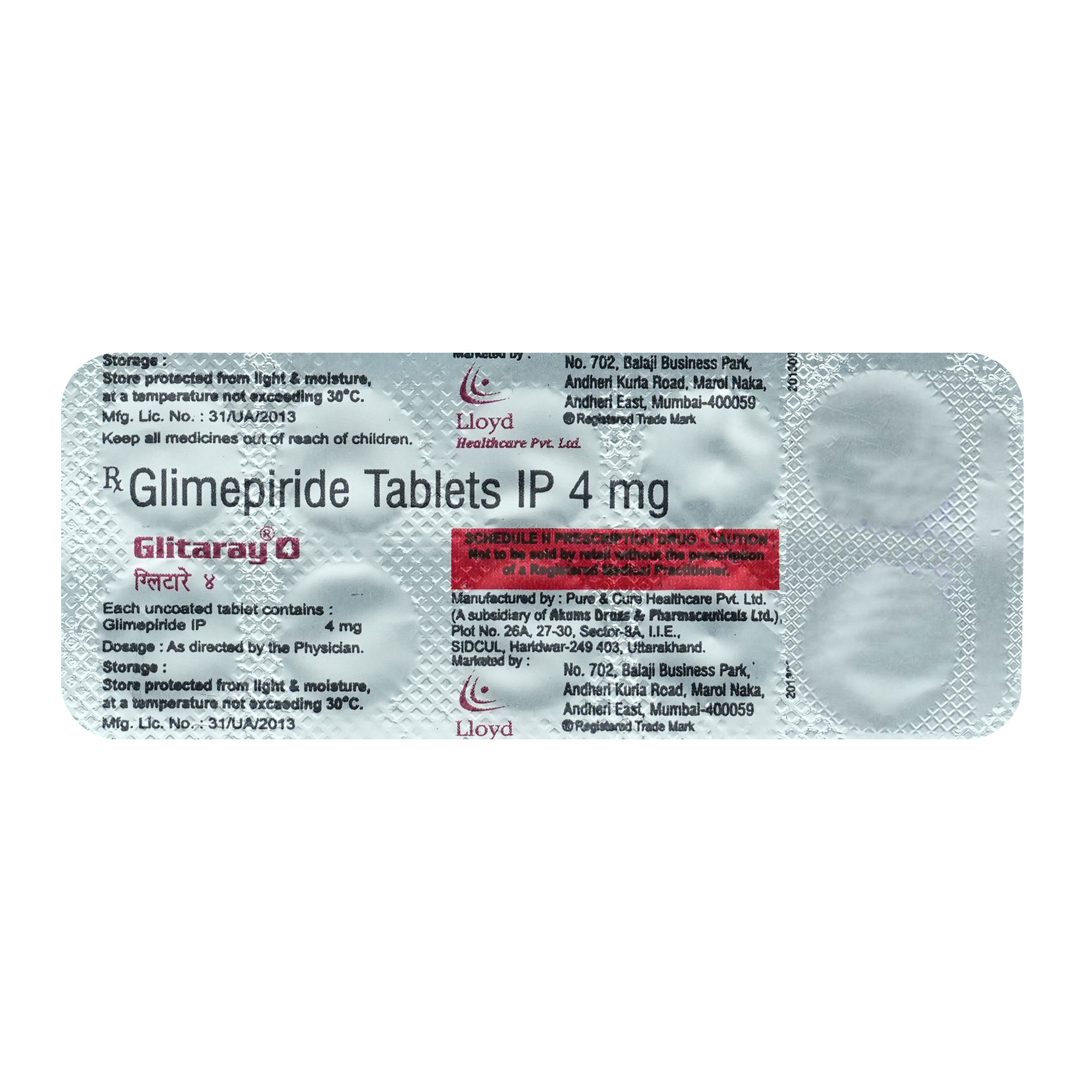 Glitaray 4 mg Tablet 10's, Pack of 10 TabletS Glitaray 4 mg Tablet 10's, Pack of 10 TabletS