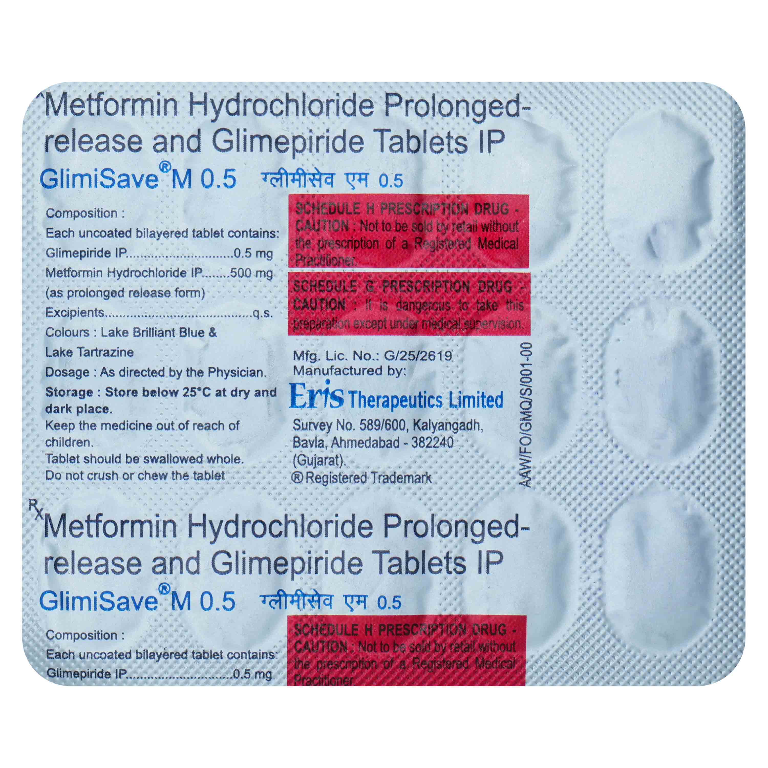 Glimisave M 0.5 Tablet 15's, Pack of 15 TabletS Glimisave M 0.5 Tablet 15's, Pack of 15 TabletS