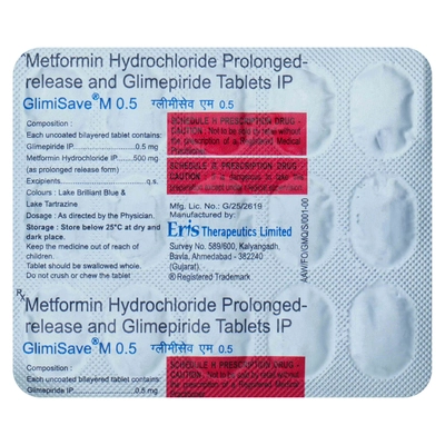 Glimisave M 0.5 Tablet 15's, Pack of 15 TabletS