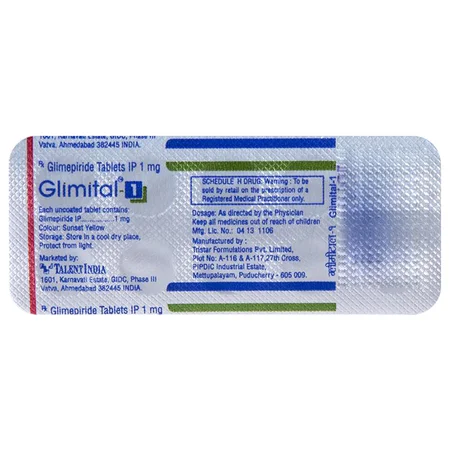 Glimital 1 mg Tablet 10's