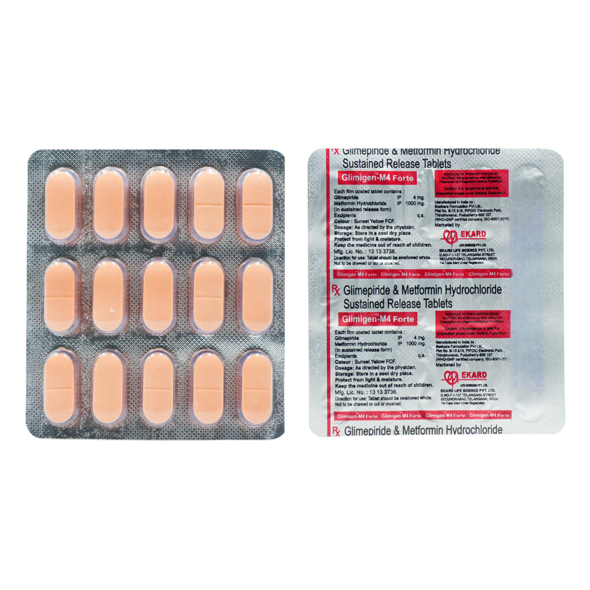 Glimigen-M4 Forte Tablet 15's, Pack of 15 TabletS Glimigen-M4 Forte Tablet 15's, Pack of 15 TabletS