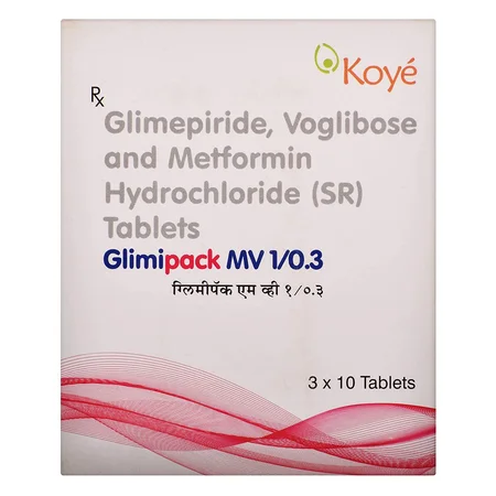 Glimipack MV 1/0.3 Tablet 10's