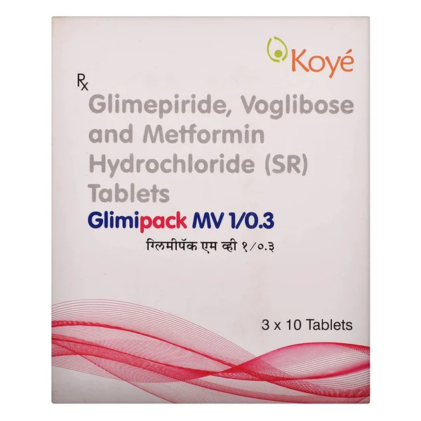Glimipack MV 1/0.3 Tablet 10's