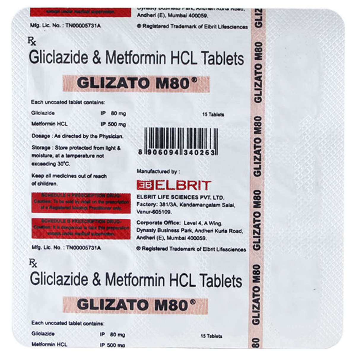 Glizato M 80 mg Tablet 15's, Pack of 15 TABLETS Glizato M 80 mg Tablet 15's, Pack of 15 TABLETS