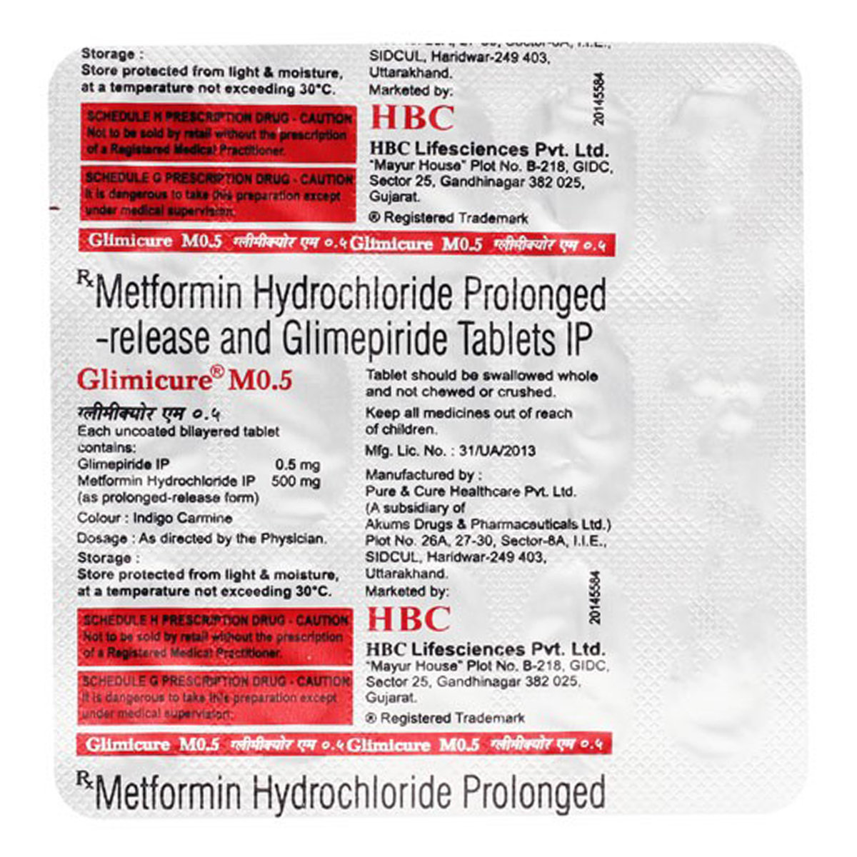 Glimicure M 0.5 Tablet 15's, Pack of 15 TABLETS Glimicure M 0.5 Tablet 15's, Pack of 15 TABLETS