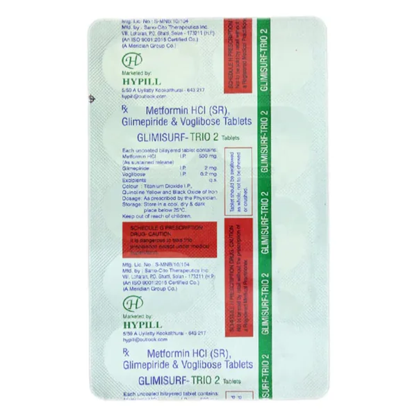 Glimisurf-Trio 2Mg Tab 10'S