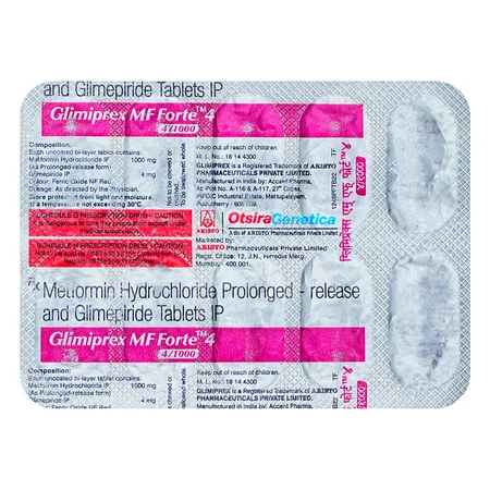 Glimiprex MF Forte 4 mg/1000 mg Tablet 10's