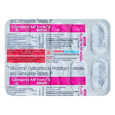 Glimiprex MF Forte 4 mg/1000 mg Tablet 10's, Pack of 10 TabletS