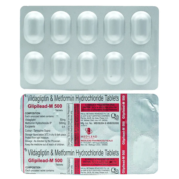 GLIPILEAD M 500 TABLETS 10'S, Pack of 10 TABLETS