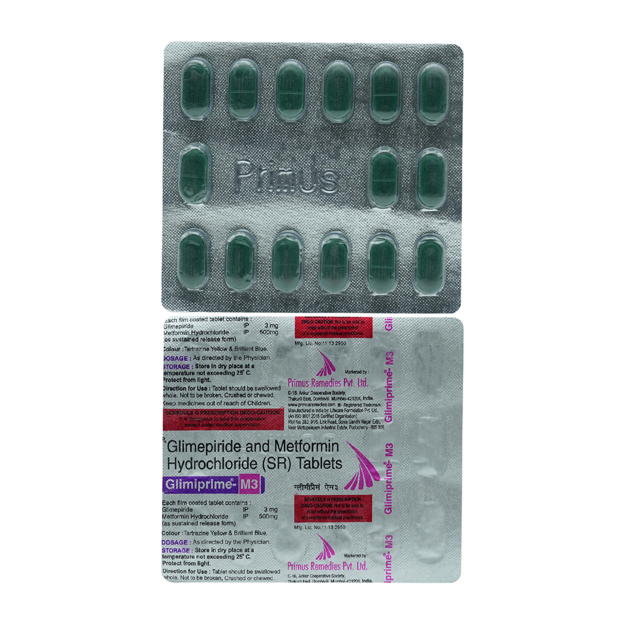 Glimiprime-M3 Tablet 15's, Pack of 15 TABLETS Glimiprime-M3 Tablet 15's, Pack of 15 TABLETS