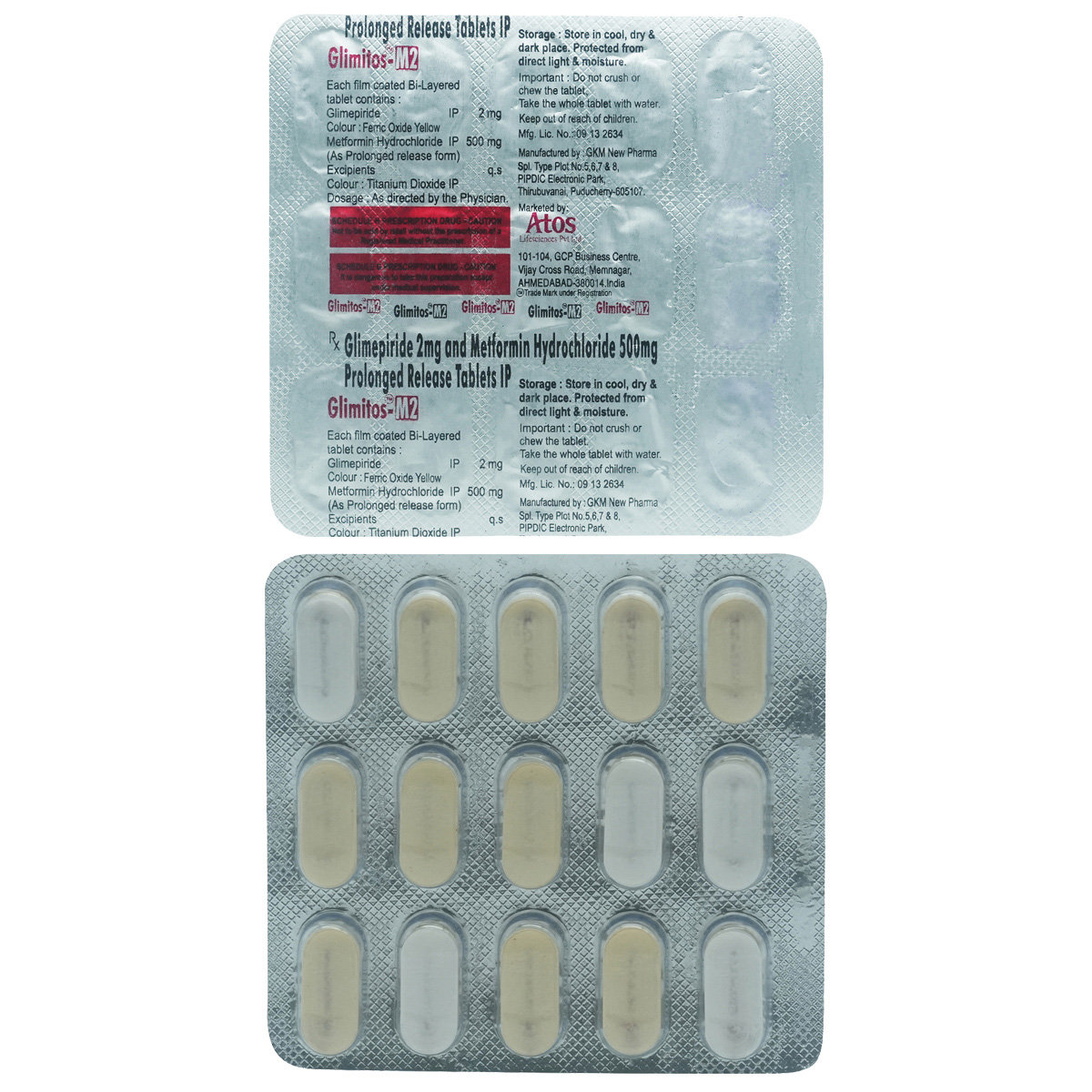 Glimitos-M2 Tablet 15's, Pack of 15 TABLETS Glimitos-M2 Tablet 15's, Pack of 15 TABLETS