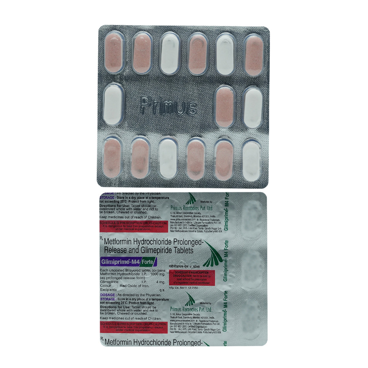 Glimiprime-M4 Forte Tablet 15's, Pack of 15 TABLETS Glimiprime-M4 Forte Tablet 15's, Pack of 15 TABLETS