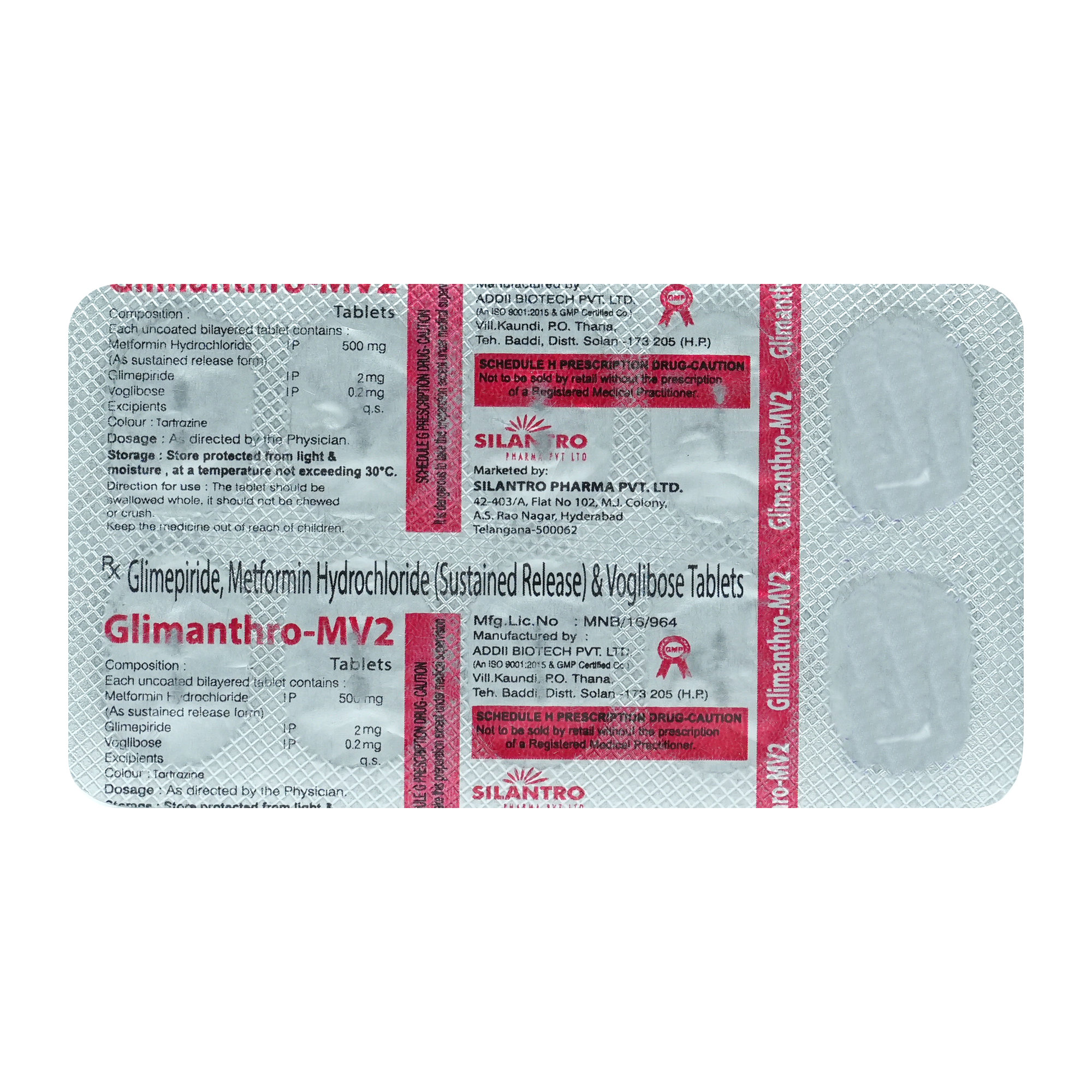 Glimanthro MV 2 Tablet 10's, Pack of 10 TABLETS Glimanthro MV 2 Tablet 10's, Pack of 10 TABLETS