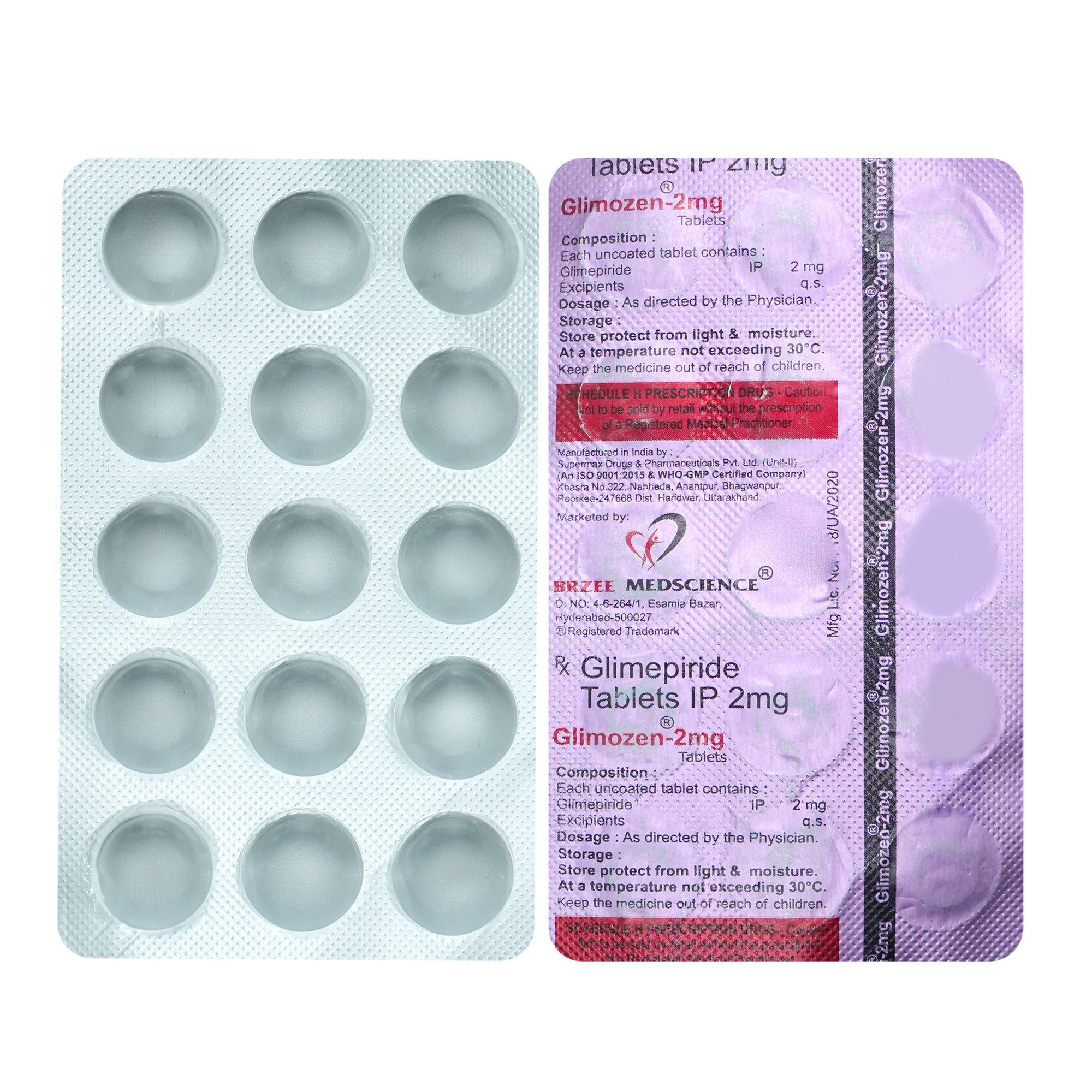 Glimozen-2 mg Tablet 15's, Pack of 15 TABLETS Glimozen-2 mg Tablet 15's, Pack of 15 TABLETS