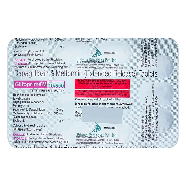 Glifoprime M 10 mg/500 mg Tablet 15's