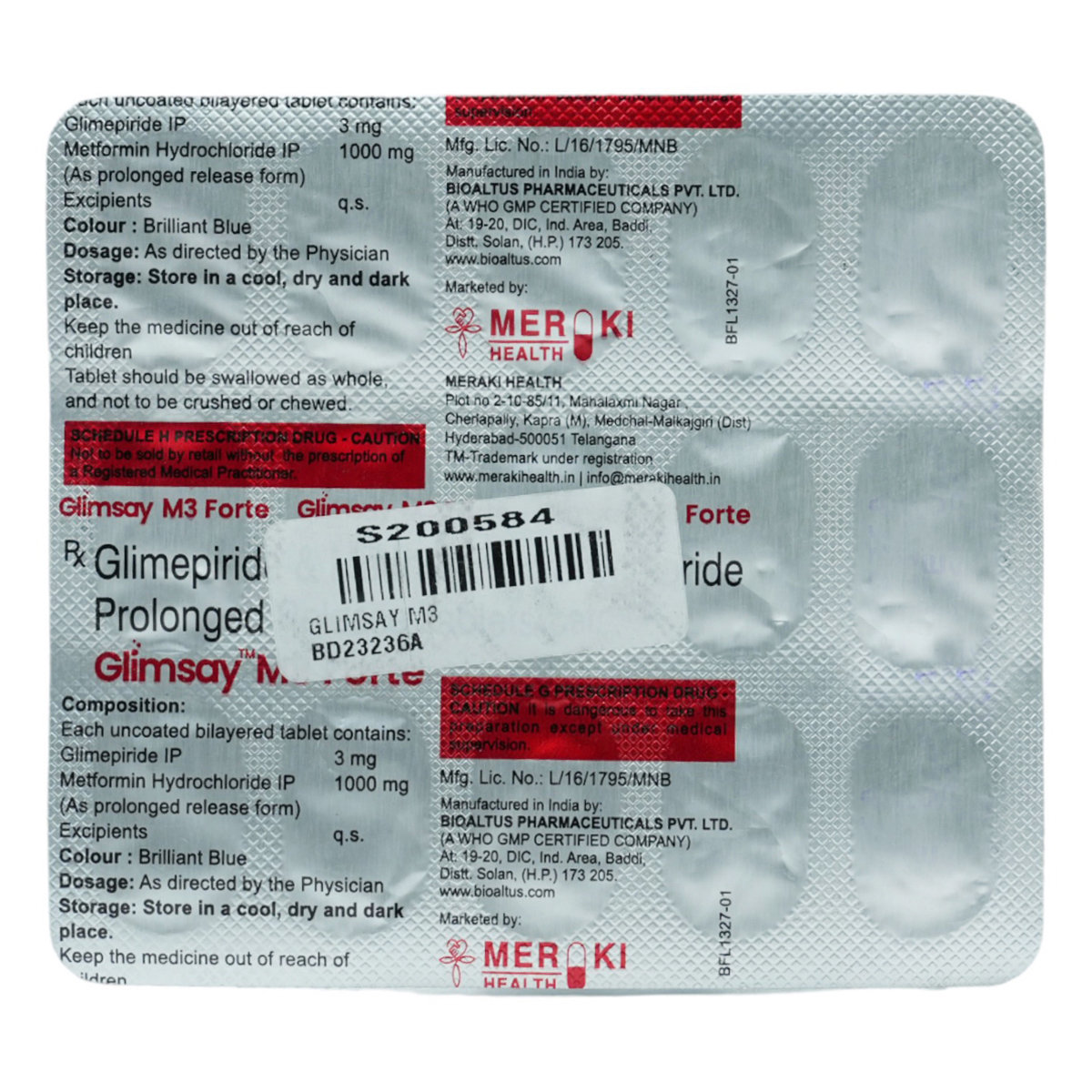 Glimsay M3 Forte Tab 15'S, Pack of 15 TABLETS Glimsay M3 Forte Tab 15'S, Pack of 15 TABLETS
