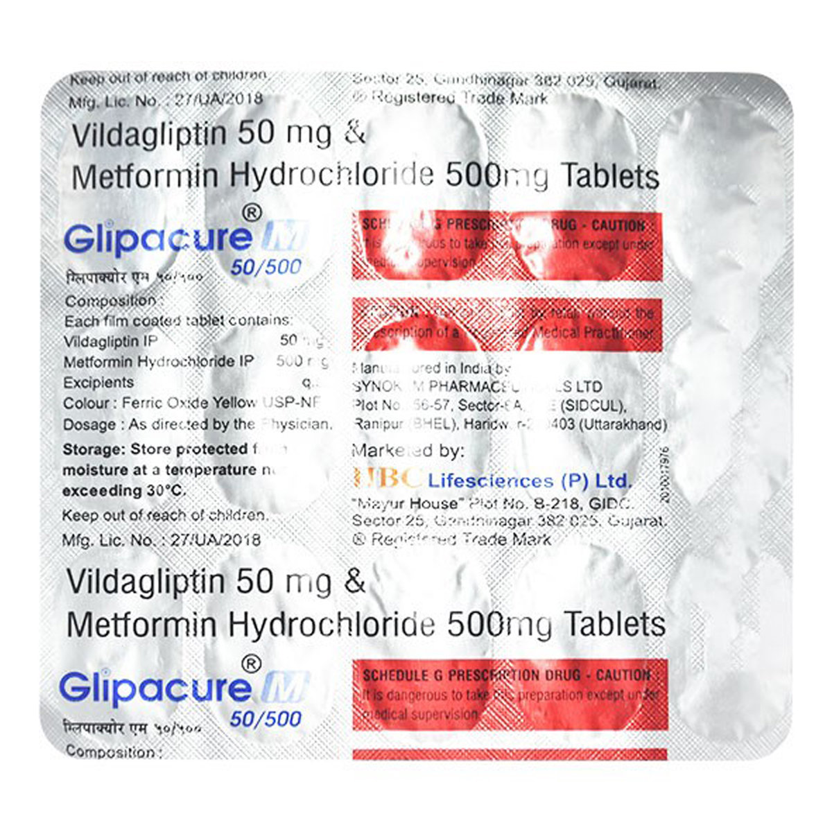Glipacure M 50/500 Tablet 10's, Pack of 10 TabletS Glipacure M 50/500 Tablet 10's, Pack of 10 TabletS
