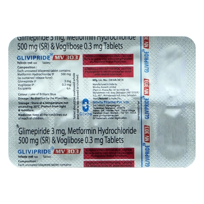 Glivipride MV 303 Tablet 10's, Pack of 10 TABLETS