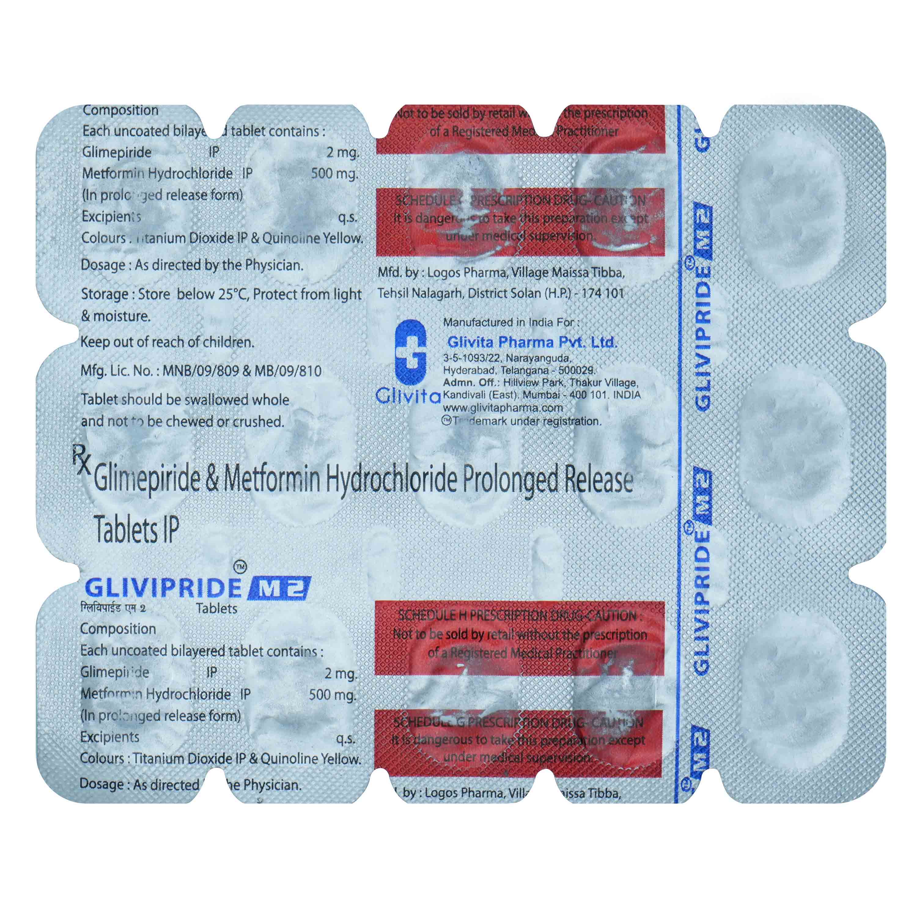 Glivipride M2 Tablet 15's, Pack of 15 TABLETS Glivipride M2 Tablet 15's, Pack of 15 TABLETS