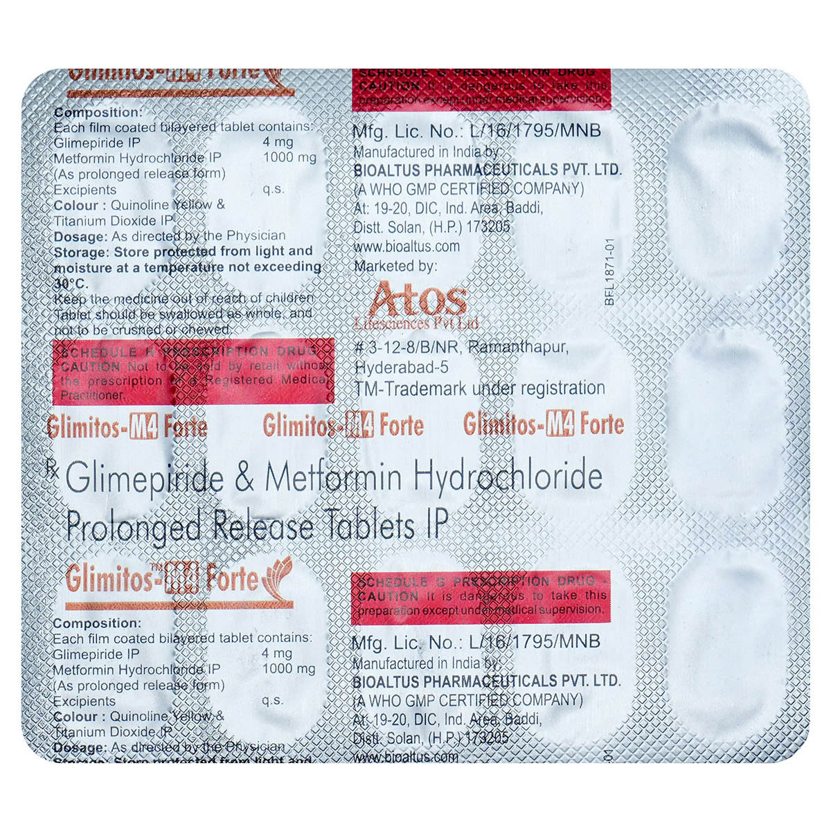 Glimitos-M4 Forte Tablet 15's, Pack of 15 TABLETS Glimitos-M4 Forte Tablet 15's, Pack of 15 TABLETS