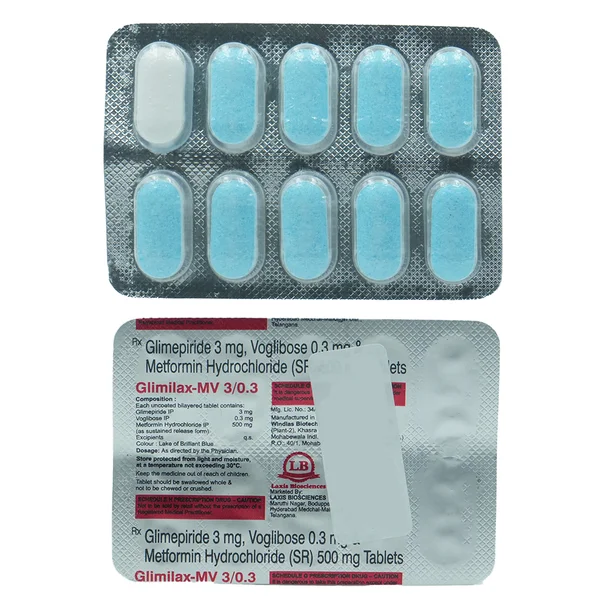 Glimilax-MV 3/0.3 Tablet 10's
