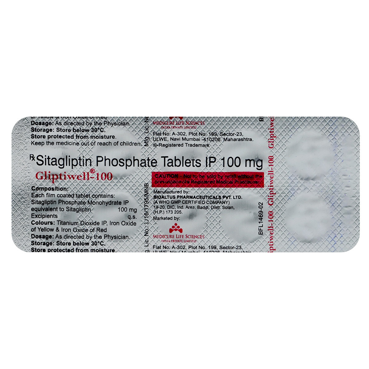 Gliptiwell-100 Tablet 10's, Pack of 10 TabletS Gliptiwell-100 Tablet 10's, Pack of 10 TabletS