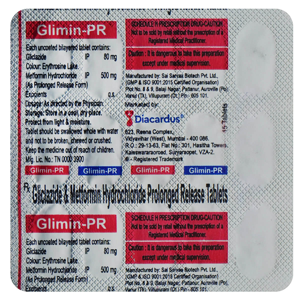 Glimin-PR Tablet 15's, Pack of 15 TabletS Glimin-PR Tablet 15's, Pack of 15 TabletS