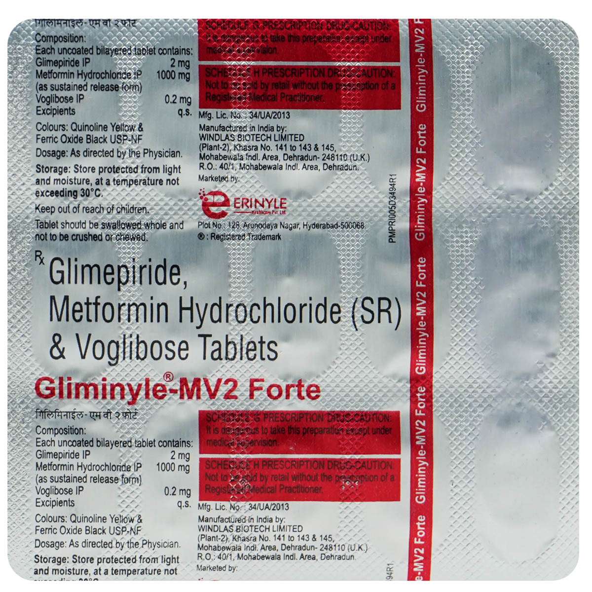 Gliminyle-MV2 Forte Tablet 15's, Pack of 15 TabletS Gliminyle-MV2 Forte Tablet 15's, Pack of 15 TabletS