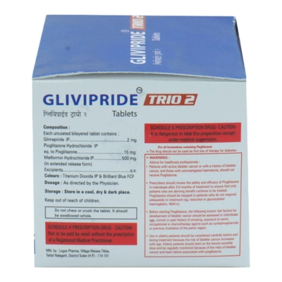 Glivipride Trio 2 Tablet 10's, Pack of 10 TabletS