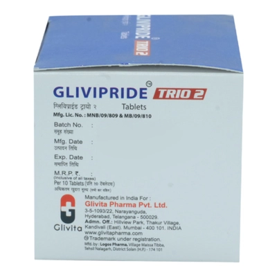 Glivipride Trio 2 Tablet 10's, Pack of 10 TabletS