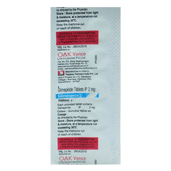 Glimivance 2 Tablet 10's, Pack of 10 TabletS