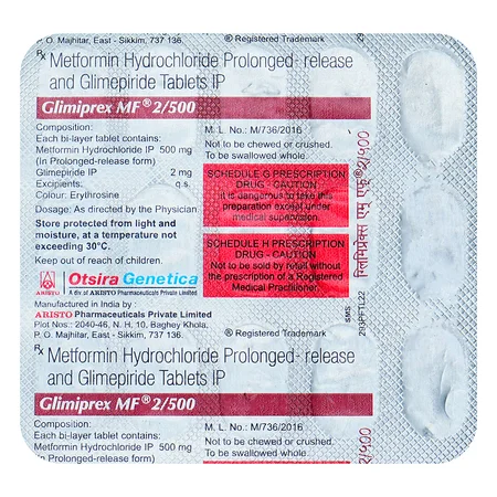 Glimiprex MF 2/500 Tablet 15's