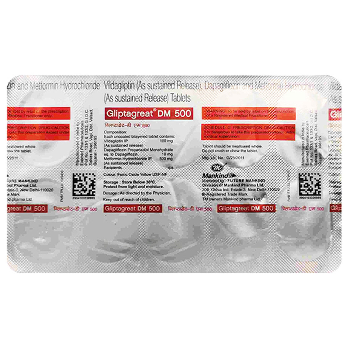 Gliptagreat DM 500 Tablet 10's, Pack of 10 TabletS Gliptagreat DM 500 Tablet 10's, Pack of 10 TabletS