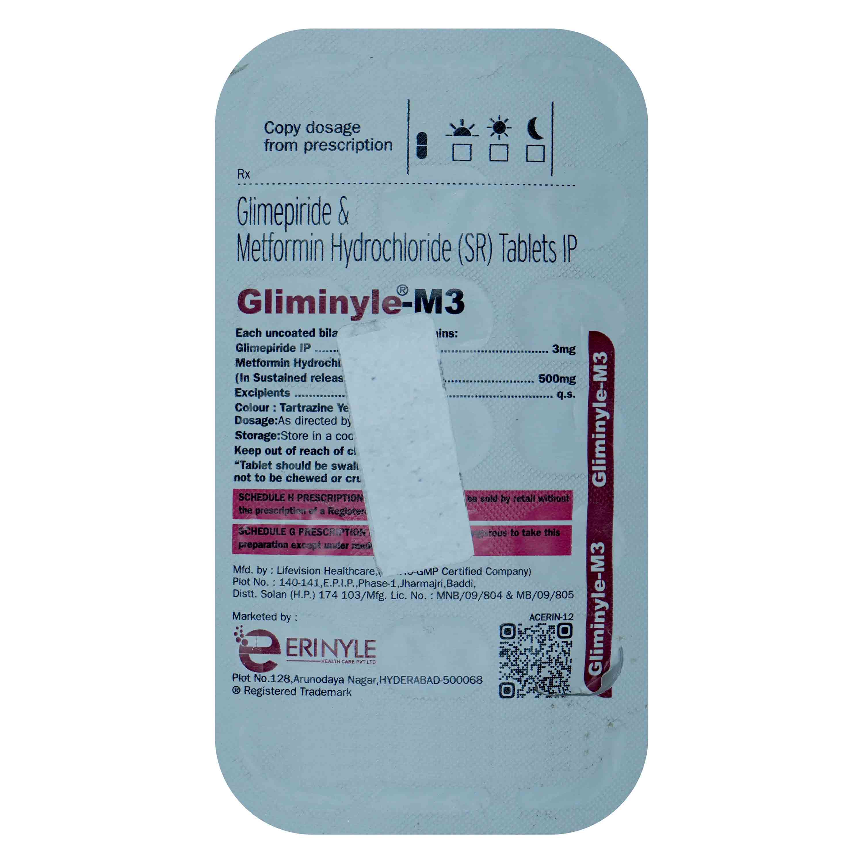 Gliminyle-M3 Tablet 15's, Pack of 15 TabletS Gliminyle-M3 Tablet 15's, Pack of 15 TabletS