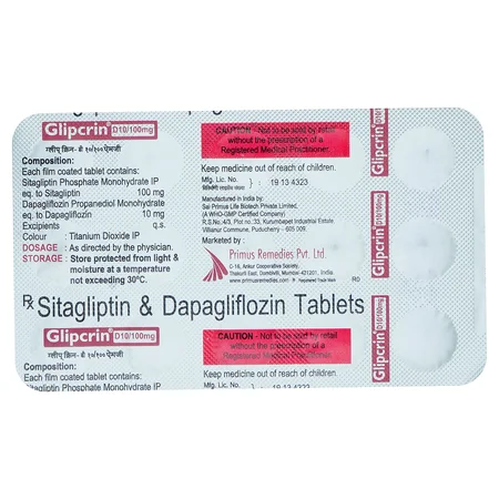 Glipcrin D 10 mg/100 mg Tablet 15's