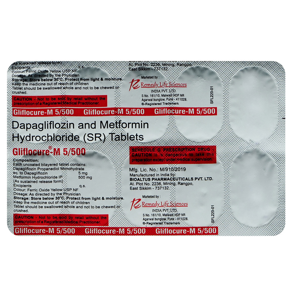 Gliflocure-M 5/500 Tablet 10's, Pack of 10 TABLETS Gliflocure-M 5/500 Tablet 10's, Pack of 10 TABLETS