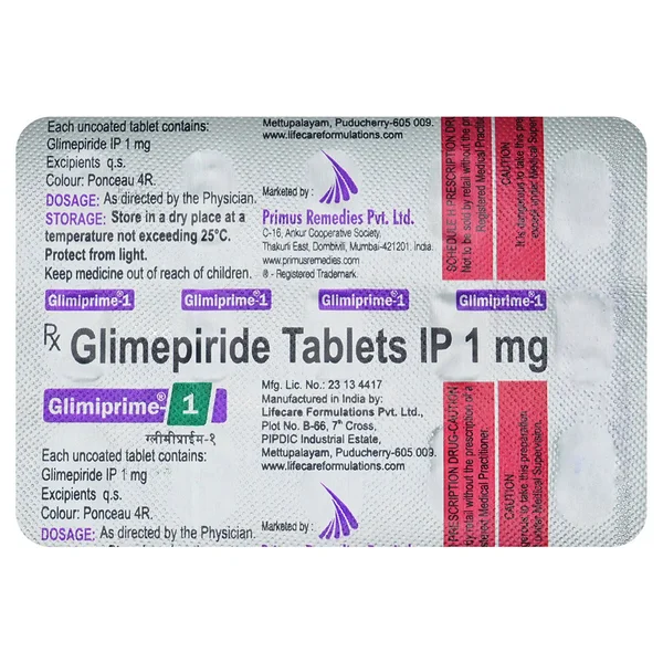 Glimiprime-1 Tablet 15's
