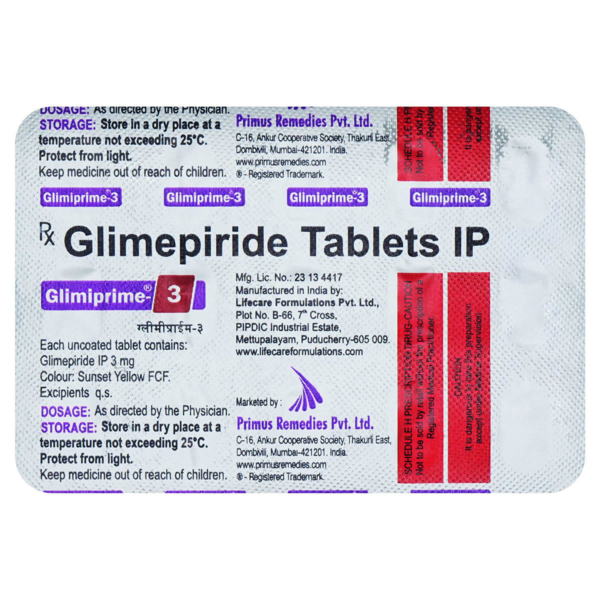 Glimiprime-3 Tablet 15's, Pack of 15 TabletS Glimiprime-3 Tablet 15's, Pack of 15 TabletS