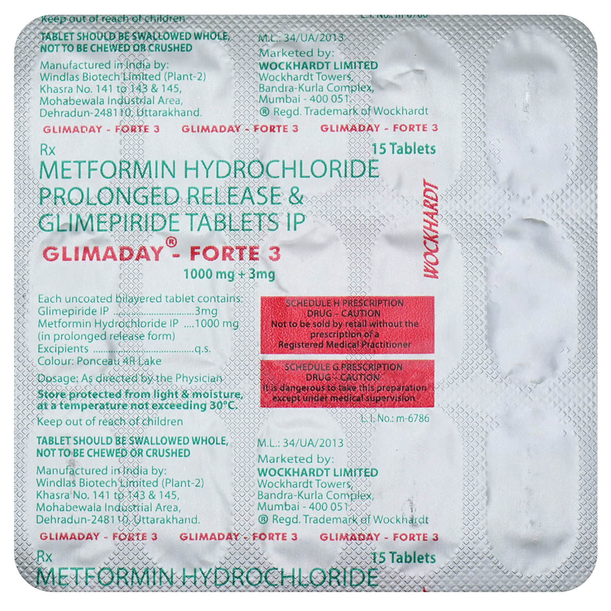 Glimaday-Forte 3 Tablet 15's, Pack of 15 TabletS Glimaday-Forte 3 Tablet 15's, Pack of 15 TabletS