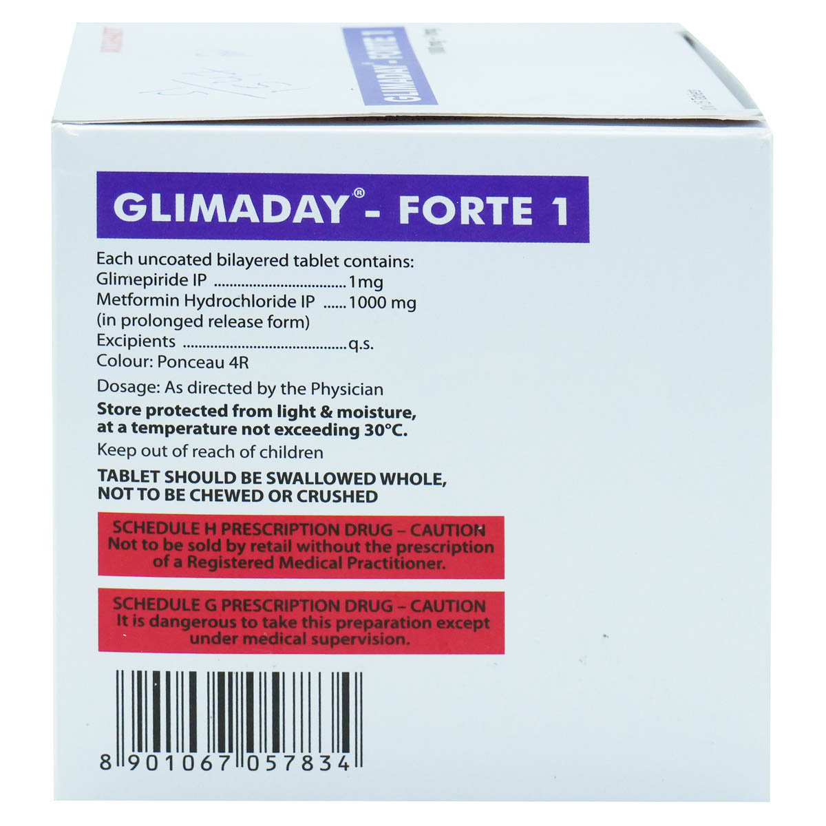 Glimaday-Forte 1 Tablet 15's, Pack of 15 TabletS Glimaday-Forte 1 Tablet 15's, Pack of 15 TabletS