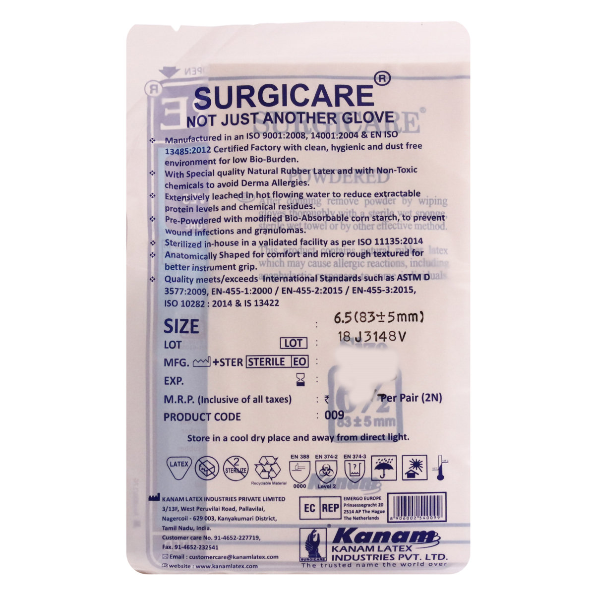 Gloves Surgicare 6.5, 1 Count, Pack of 1 Gloves Surgicare 6.5, 1 Count, Pack of 1