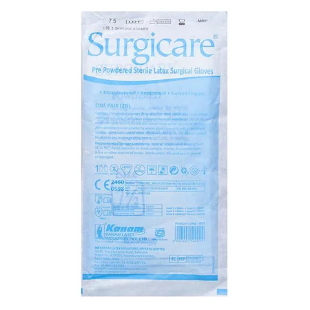 Surgicare Gloves Powder Less 7.5, 1 Count