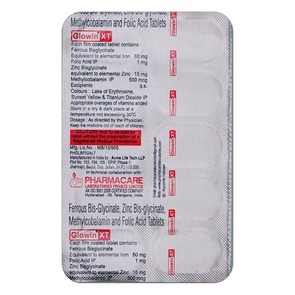 GLOWIN XT TABLET, Pack of 10 TABLETS