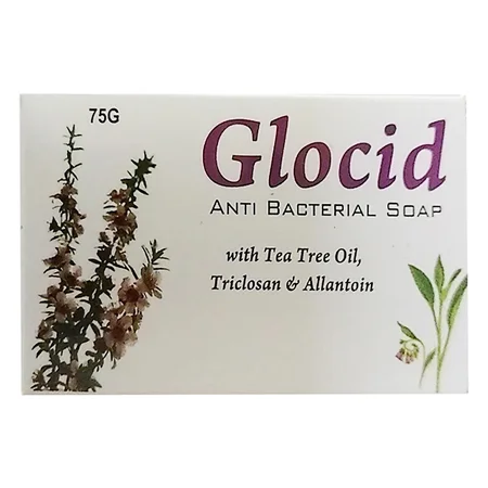 Glocid Soap 75 gm | Tea Tree Oil, Triclosan & Allantoin | Anti Bacterial Soap
