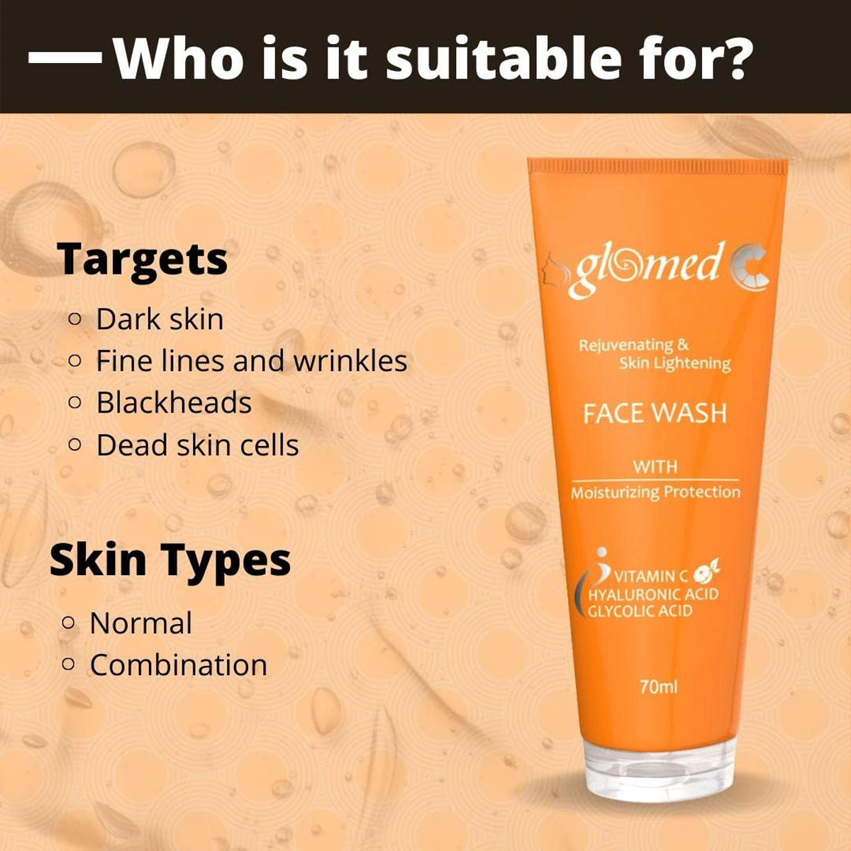 Glomed C Face Wash 70 ml Price, Uses, Side Effects, Composition